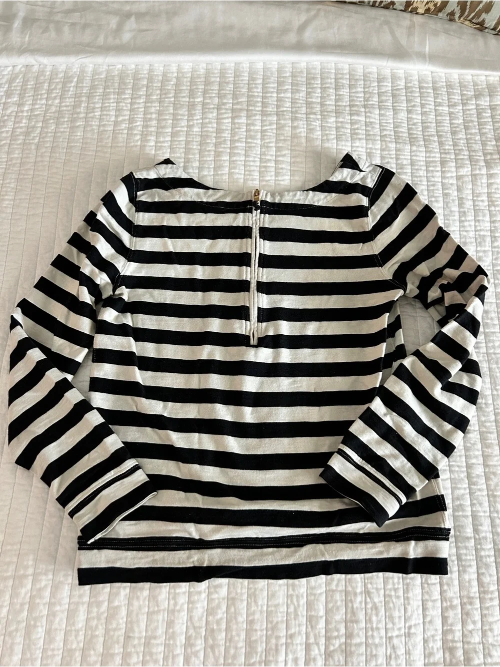 J.Crew Striped Black and White Long Sleeve Top